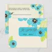 Cartes RSVP PixDezines Blue Poppies (Devant / Derrière)