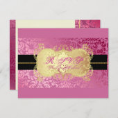 Cartes RSVP PixDezines Fidora Damask (Devant / Derrière)