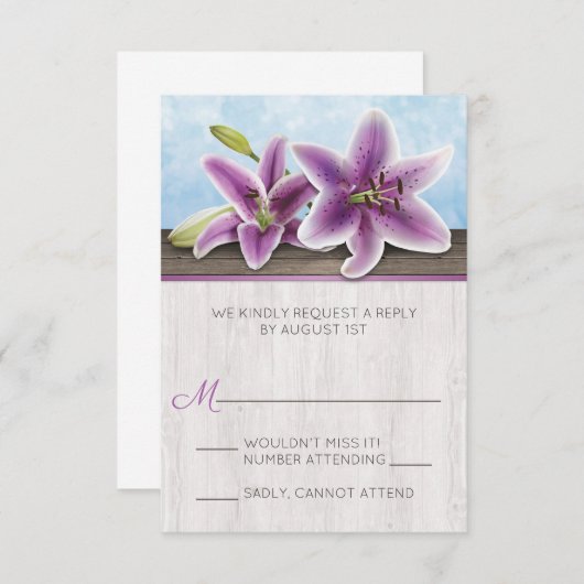 Cartes RSVP Plutôt Violettes (Devant / Derrière)