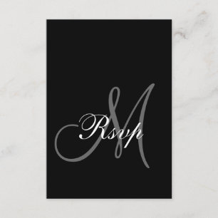Cartes RSVP pour Carré Invitation Black Grey