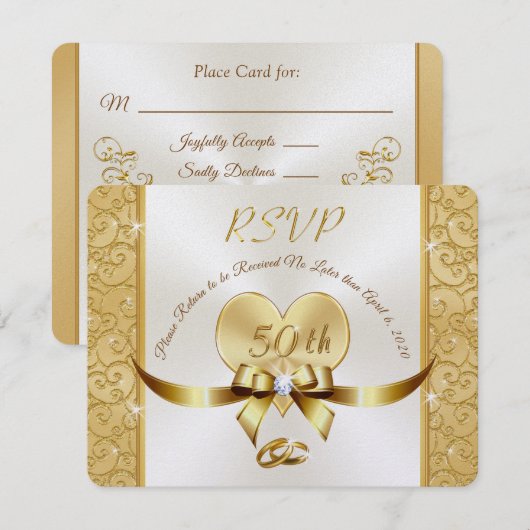 Cartes RSVP pour commande spéciale Millie 50e anni (Devant / Derrière)