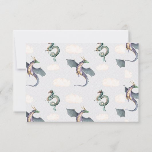 Cartes RSVP pour dragon de forêt enchantée (Dos)