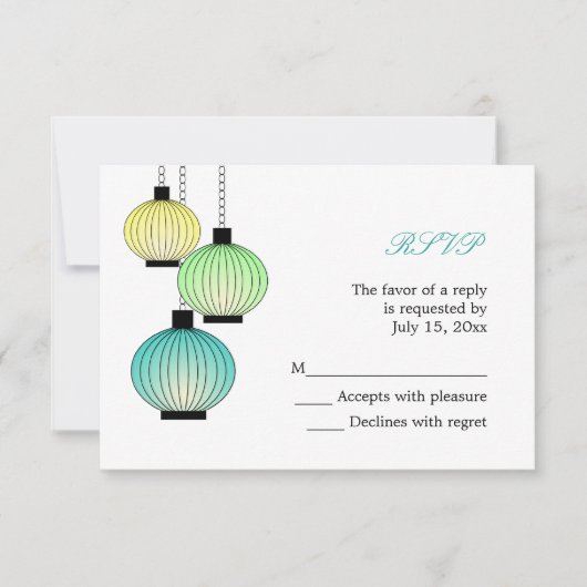 Cartes RSVP pour lanternes suspendues (Devant)