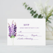 Cartes RSVP pour Lavender couleur Mariage violet (Debout devant)