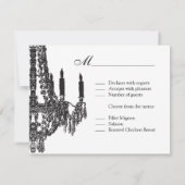 Cartes RSVP pour lustre noir et blanc classique (Dos)