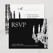 Cartes RSVP pour lustre noir et blanc classique (Devant / Derrière)
