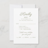 Cartes RSVP pour mariage. (Devant)