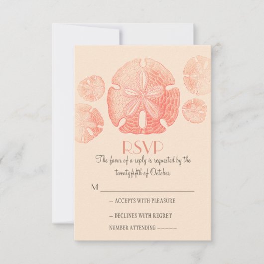 Cartes RSVP pour mariage à la plage de sable (Devant)
