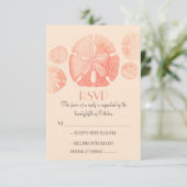 Cartes RSVP pour mariage à la plage de sable (Debout devant)