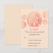 Cartes RSVP pour mariage à la plage de sable (Devant / Derrière)