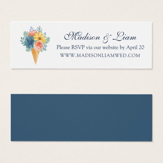 Cartes RSVP pour mariage à Macaron Succulent Flora (Devant & derrière)