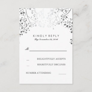 Cartes RSVP pour mariage argenté pour bébé