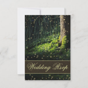 Cartes RSVP pour mariage avec luciole de forêt enc