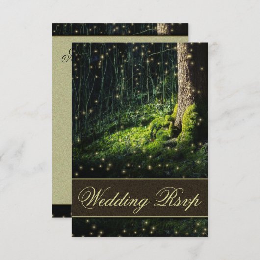 Cartes RSVP pour mariage avec luciole de forêt enc (Devant / Derrière)
