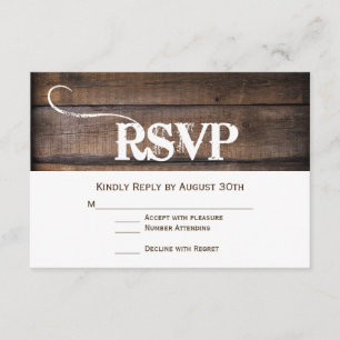 Cartes RSVP pour Mariage campagnard en bois rustiq