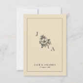 Cartes RSVP pour mariage classique et élégant (Devant)