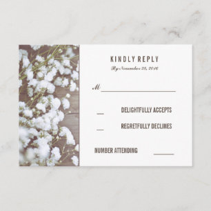 Cartes RSVP pour mariage de bébé rustique