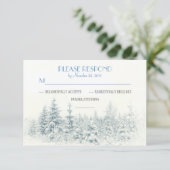 Cartes RSVP pour mariage d'hiver blanc (Debout devant)