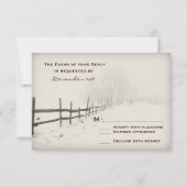 Cartes RSVP pour mariage d'hiver de la clôture rus (Dos)