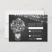 Cartes RSVP pour mariage en pot de masques (Devant)