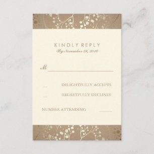 Cartes RSVP pour mariage haleine pour bébé d'or