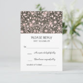 Cartes RSVP pour mariage rose brun rose (Debout devant)