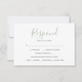 Cartes RSVP Pour Mariage Sage Green (Devant)