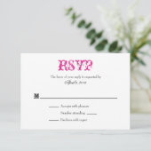 Cartes RSVP pour mariage simple rose chaud (Debout devant)