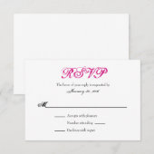 Cartes RSVP pour mariage simple rose chaud (Devant / Derrière)
