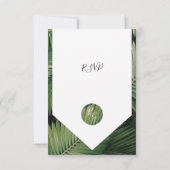 Cartes RSVP pour mariage vert Feuille de palme tro (Dos)