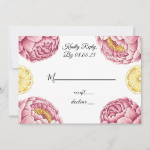 Cartes RSVP pour mariées aux citrons et aux pivoin