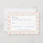 Cartes RSVP pour petites fleurs roses (Devant)