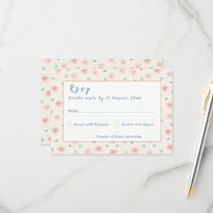 Cartes RSVP pour petites fleurs roses