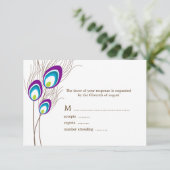 Cartes RSVP pourpres Peacock (Debout devant)