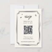 Cartes RSVP QR Quirky Mariage Tirées à la main (Devant)