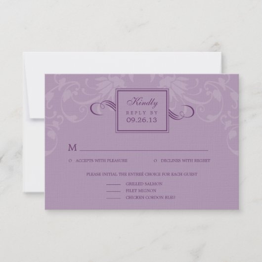 Cartes RSVP Raffinées pour mariage d'élégance - vi (Devant)