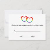 Cartes RSVP "Rainbow Double Hearts" (Devant)