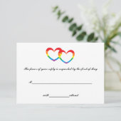 Cartes RSVP "Rainbow Double Hearts" (Debout devant)
