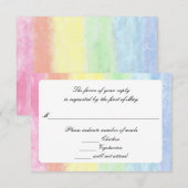 Cartes RSVP "Rainbow Watercolor" (Devant / Derrière)
