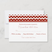 Cartes RSVP Red Chevron Winter Wedding (Dos)