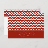 Cartes RSVP Red Chevron Winter Wedding (Devant / Derrière)