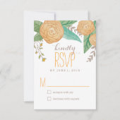 Cartes RSVP/réponse Mariage de fleurs peintes (Devant)