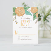 Cartes RSVP/réponse Mariage de fleurs peintes (Debout devant)