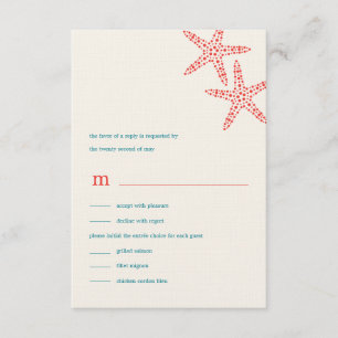Cartes RSVP/Réponses de mariage stylish Starfish