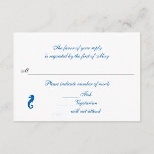 Cartes Rsvp/Réponses "Sea Horse Serenity"