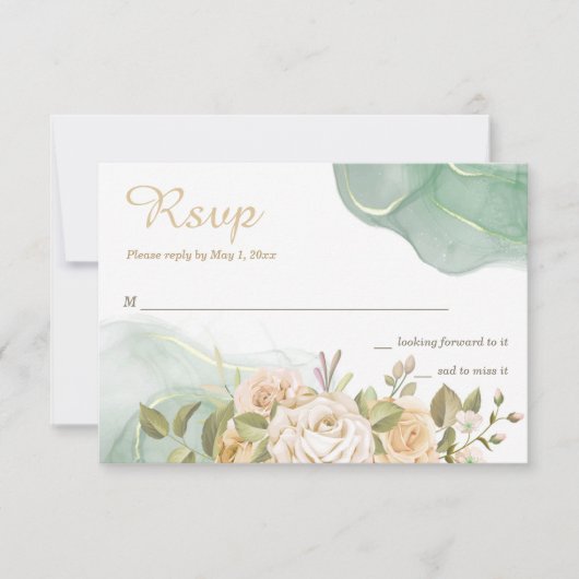 Cartes RSVP Romance Wedding (Devant)