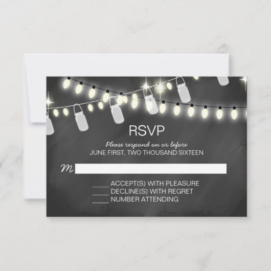 Cartes RSVP Romantic (Devant)
