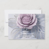Cartes RSVP Rose de mariage élégant Lavender (Devant)