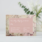 Cartes RSVP Rose Dusty sur Arrière - plan Rose (Debout devant)