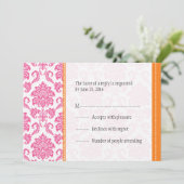 Cartes RSVP rose et orange Damas (Debout devant)